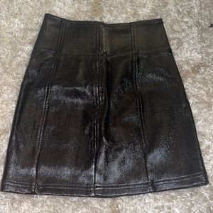 Free People Metallic Vegan Leather Skirt
